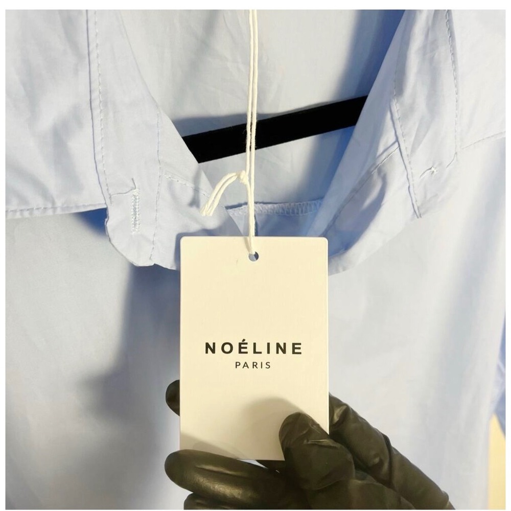 Noeline Paris Shirt Dress Womens XL Blue Ciel Art 2299 Cotton Made in Italy NWT - Picture 4 of 8
